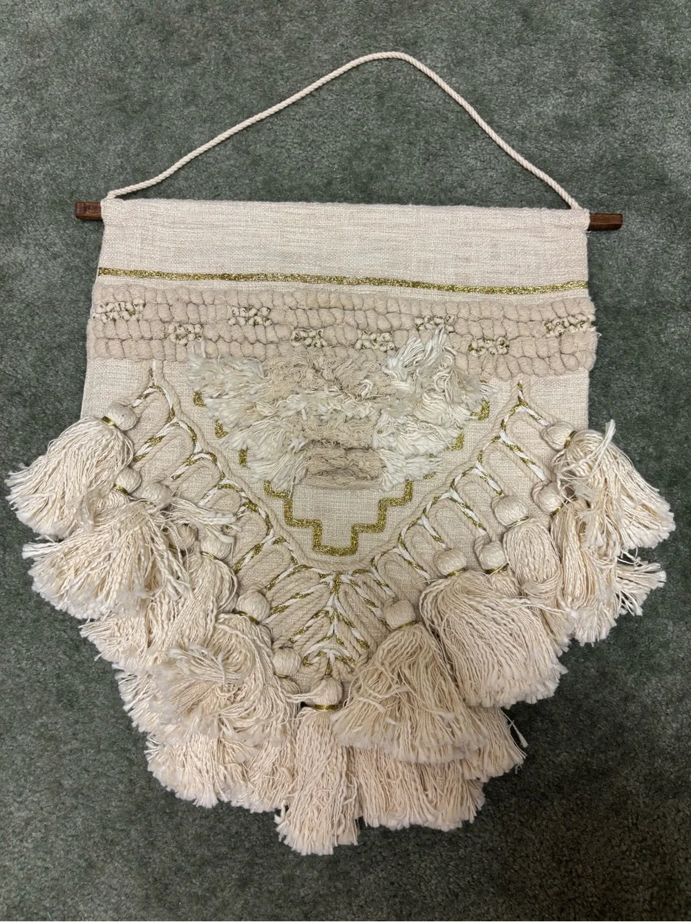 Great condition Anthropologie Helene Wall Hanging  19.5” H 19” W